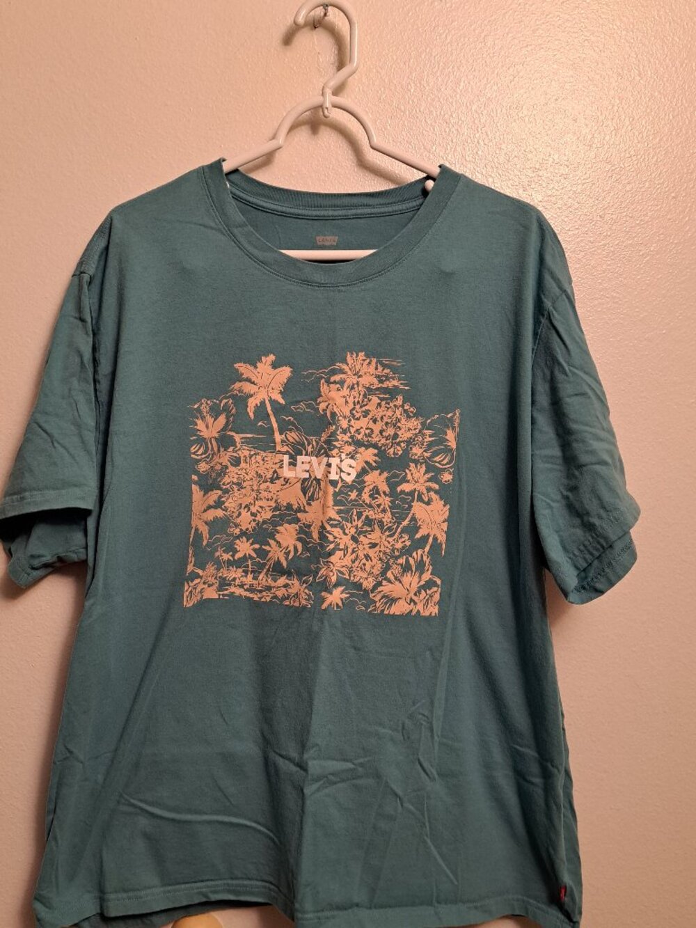 Levi's Relaxed Fit Short Sleeve Graphic Teal Palm Tree T-shirt